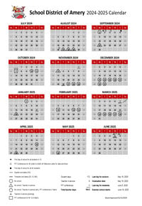 school-year calendar image of 12 months